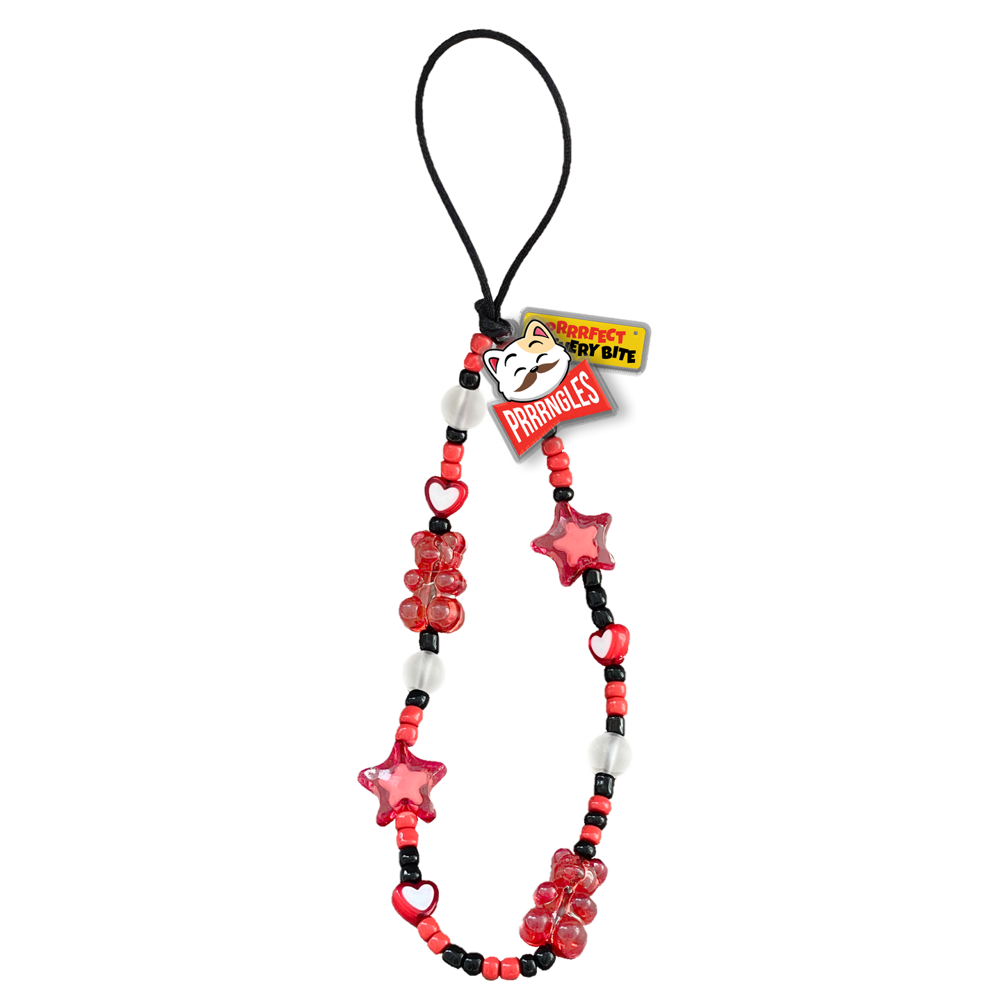 Beaded Strap with Acrylic Charm  - Prrrngles