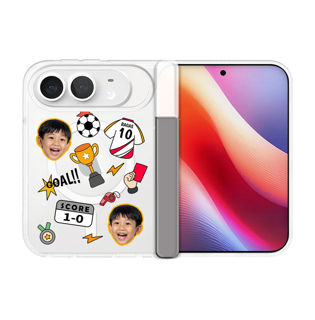 iPhone Standee Hinge - Face Grid Soccer