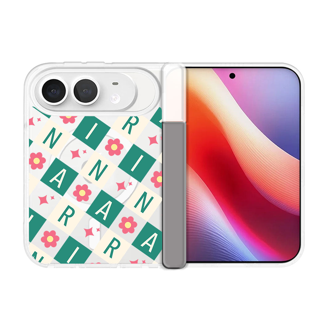 iPhone Standee Hinge - Flower Grid Monogram 4.0
