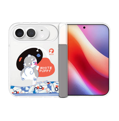 iPhone Standee Hinge - White Puppy