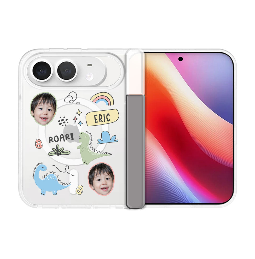 iPhone Standee Hinge - Face Grid Dino