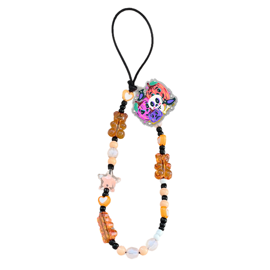 Beaded Strap with Acrylic Charm  - Pumpkin Monster