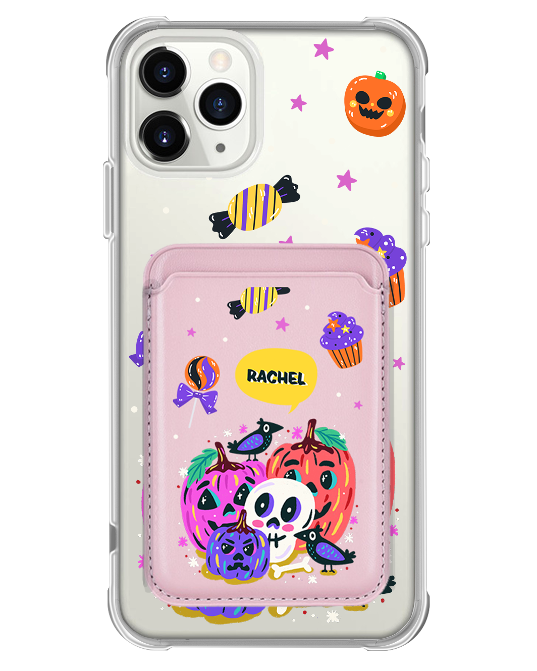 iPhone Magnetic Wallet Case - Pumpkins Monster