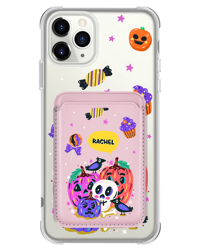iPhone Magnetic Wallet Case - Pumpkins Monster