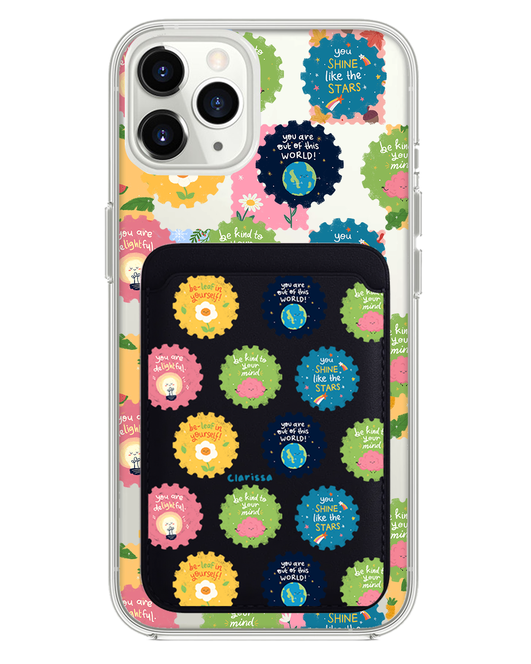 iPhone Magnetic Wallet Case - Quotes Stamps