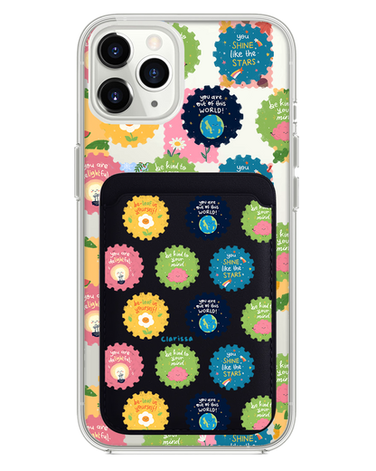 iPhone Magnetic Wallet Case - Quotes Stamps