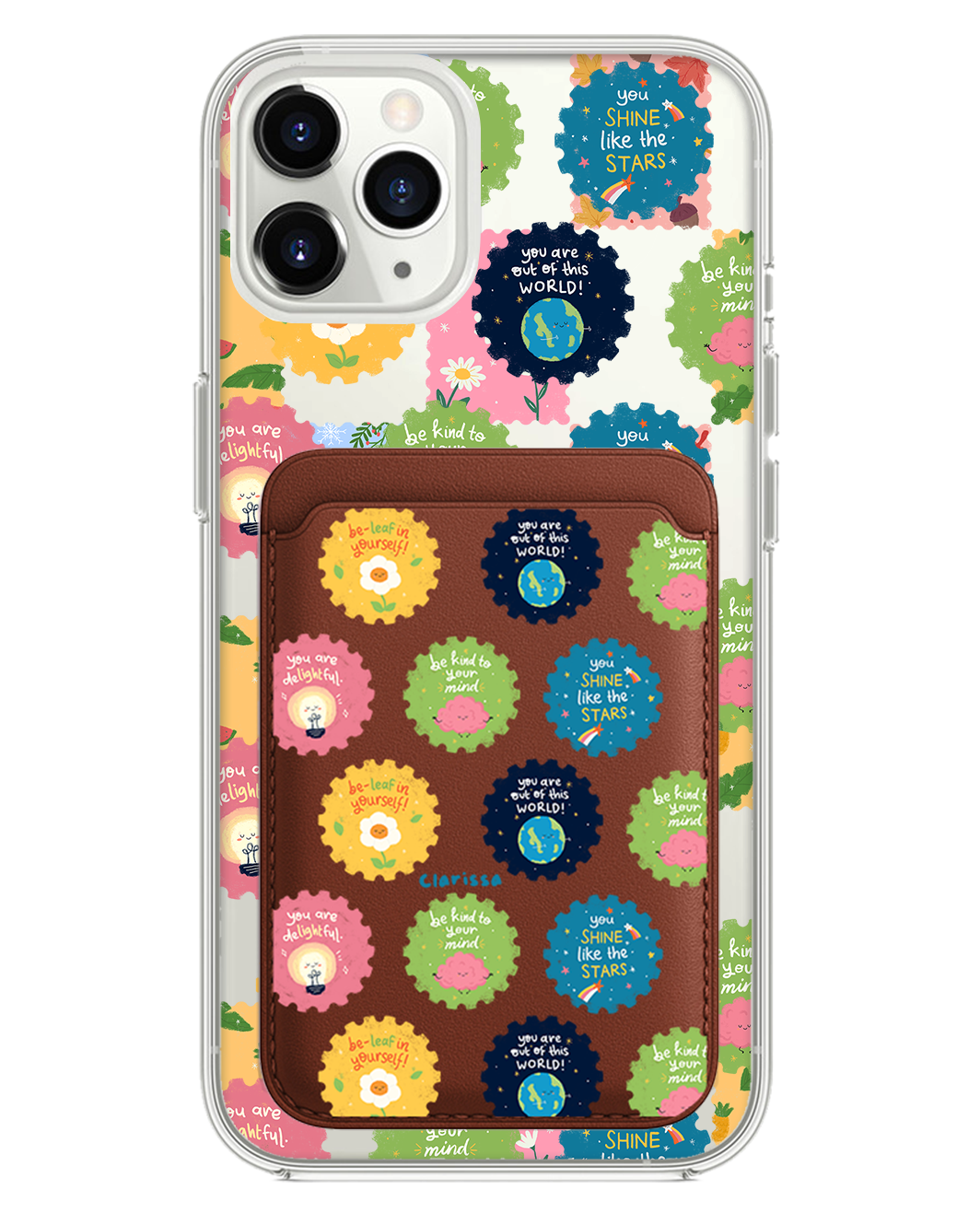 iPhone Magnetic Wallet Case - Quotes Stamps