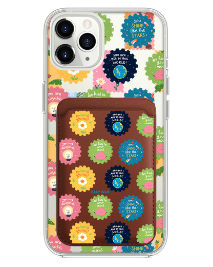 iPhone Magnetic Wallet Case - Quotes Stamps