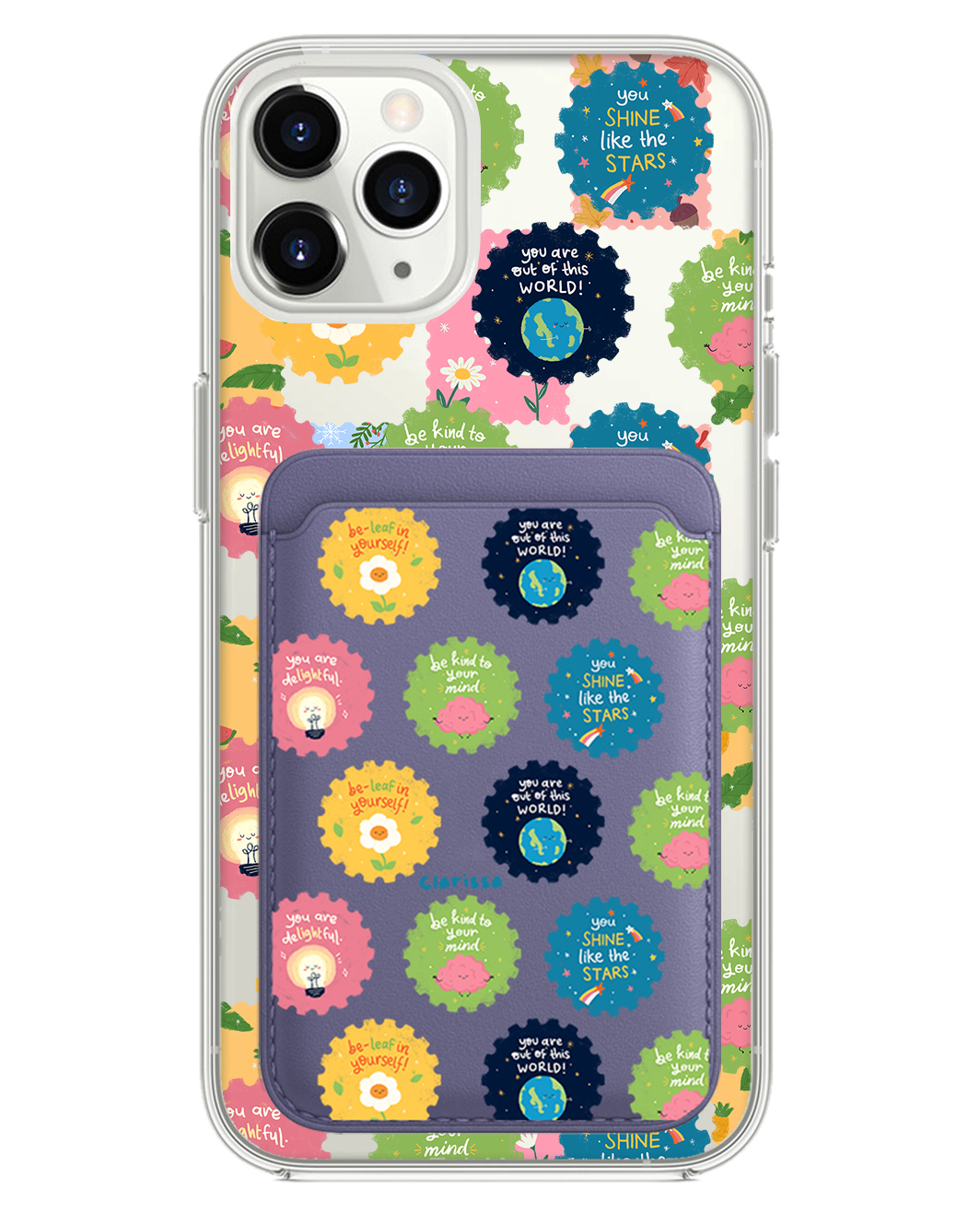 iPhone Magnetic Wallet Case - Quotes Stamps