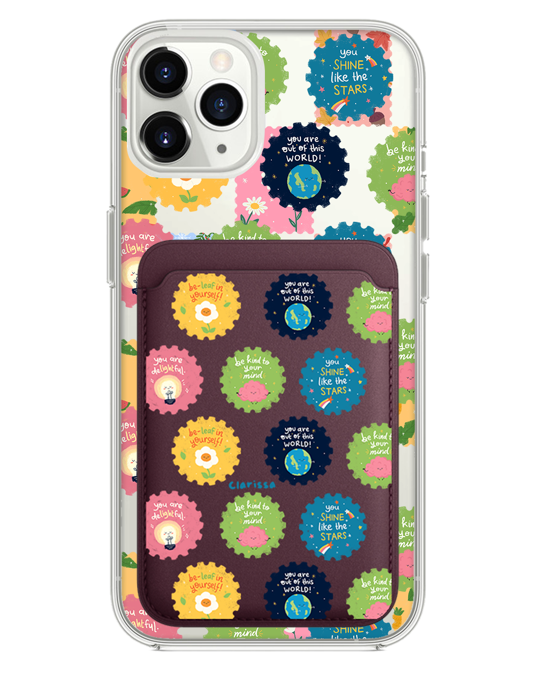 iPhone Magnetic Wallet Case - Quotes Stamps