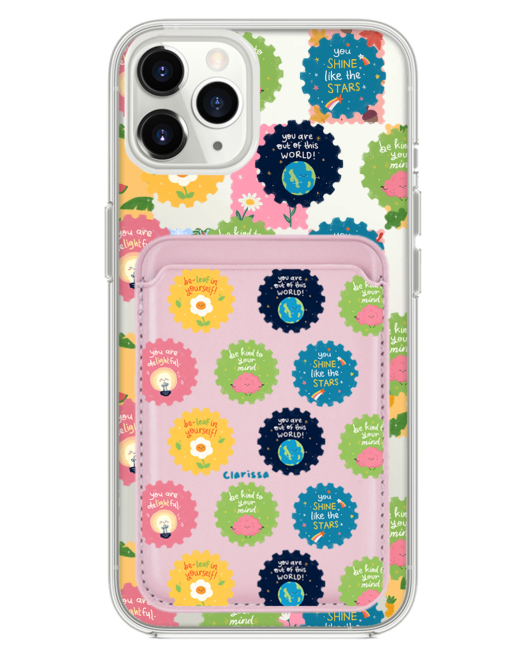 iPhone Magnetic Wallet Case - Quotes Stamps