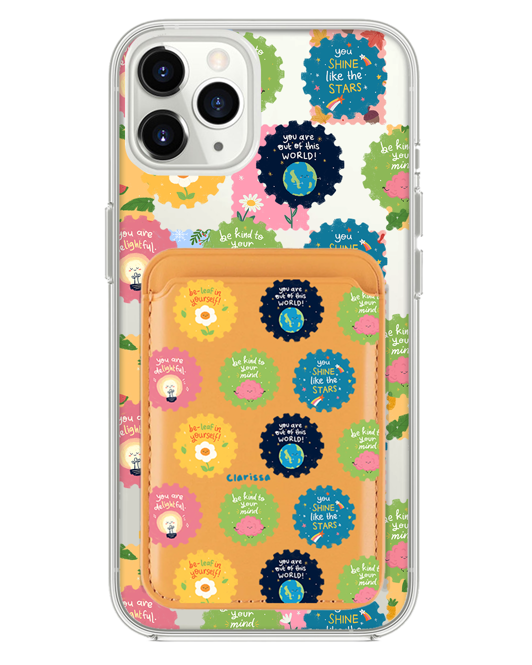 iPhone Magnetic Wallet Case - Quotes Stamps