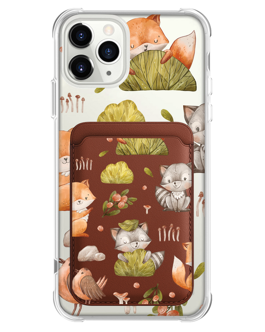 iPhone Magnetic Wallet Case - Racoon and Friends