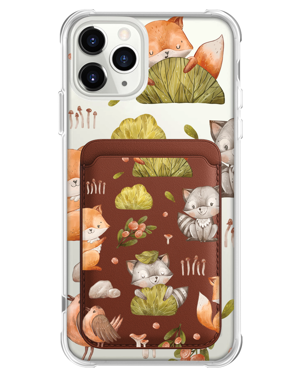 iPhone Magnetic Wallet Case - Racoon and Friends