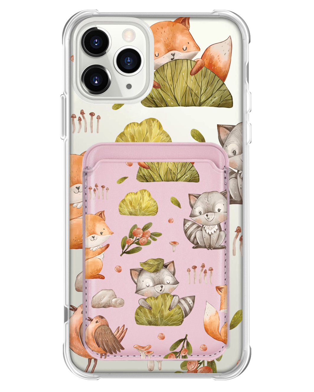 iPhone Magnetic Wallet Case - Racoon and Friends