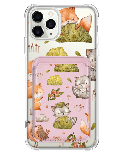 iPhone Magnetic Wallet Case - Racoon and Friends