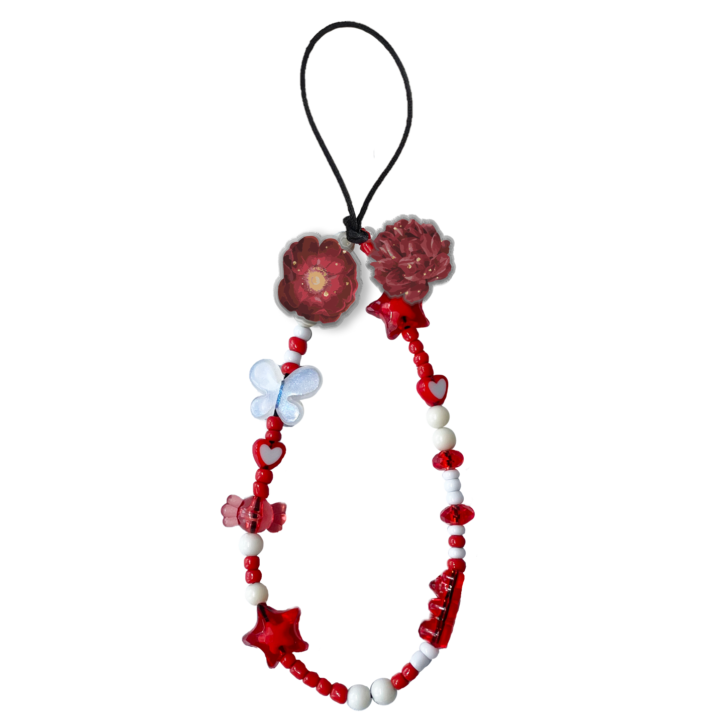 Beaded Strap with Acrylic Charm  - Rosalie