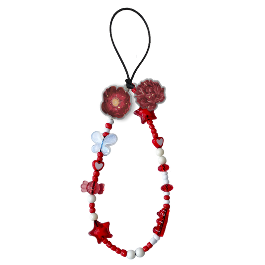 Beaded Strap with Acrylic Charm  - Rosalie