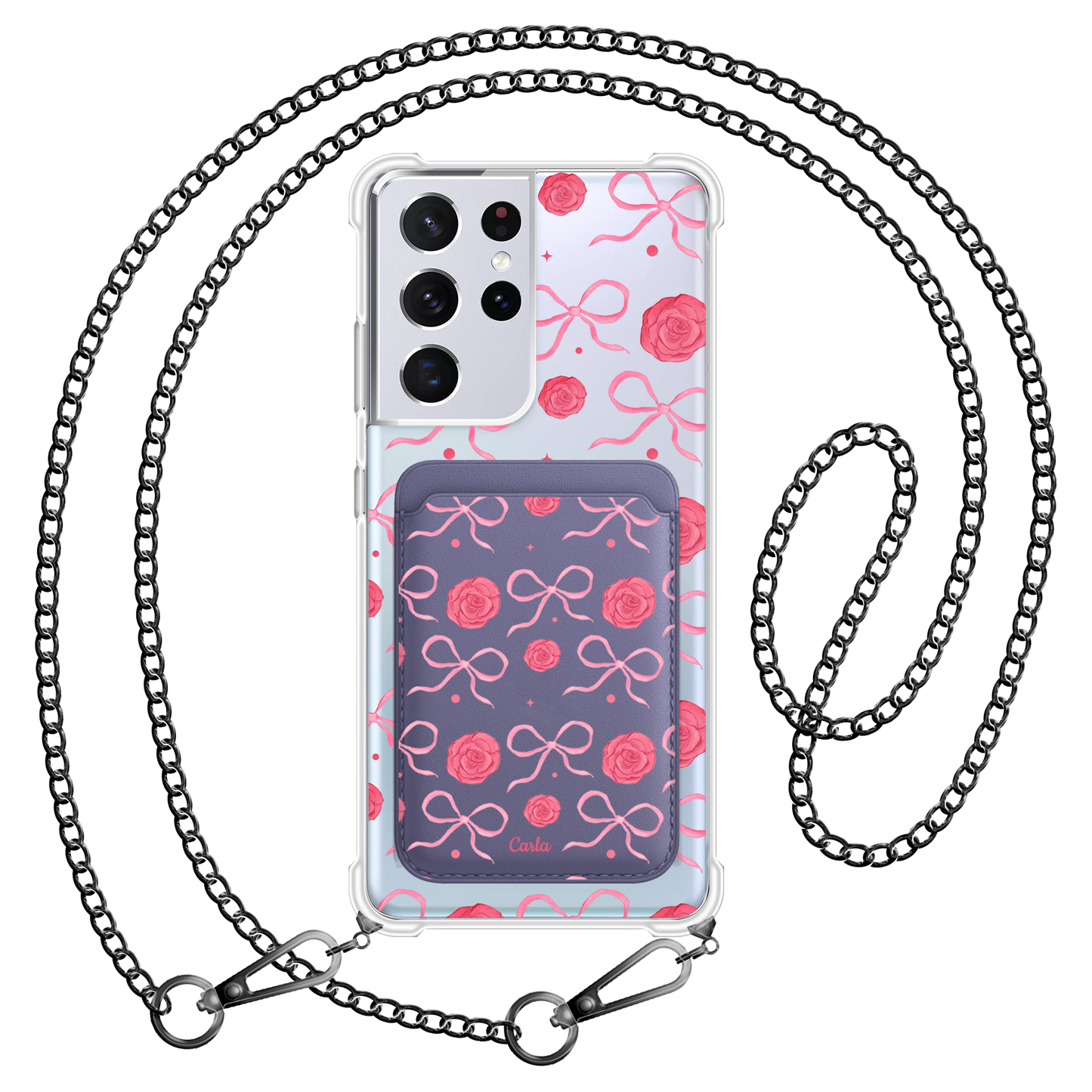 Android Magnetic Wallet Case - Coquette Rose