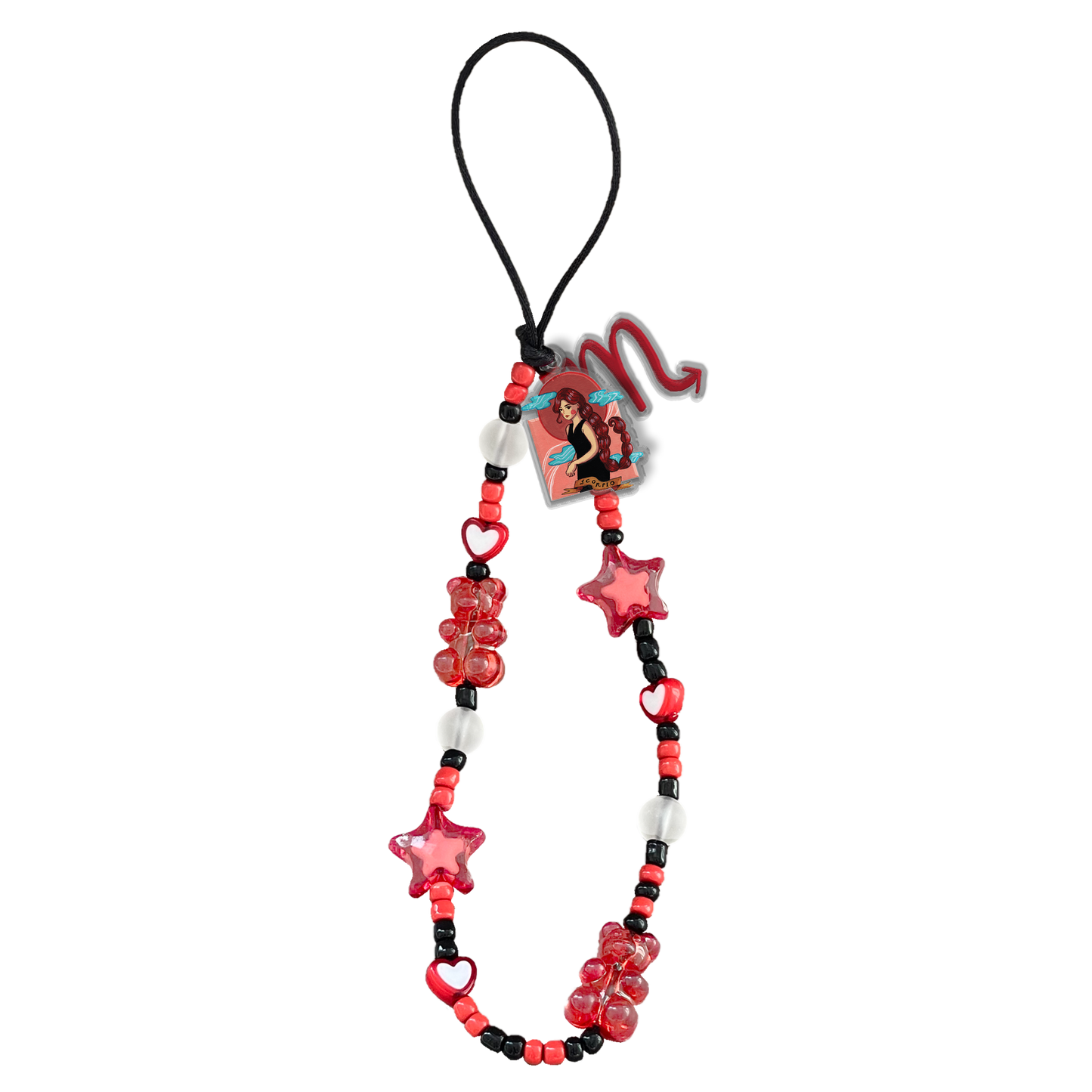 Beaded Strap with Acrylic Charm  - Scorpio