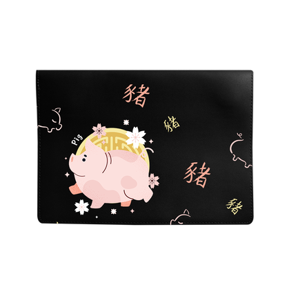 Vegan Leather Sleeve - Pig (Chinese Zodiac / Shio)