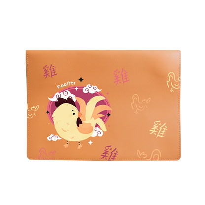 Vegan Leather Sleeve - Rooster (Chinese Zodiac / Shio)
