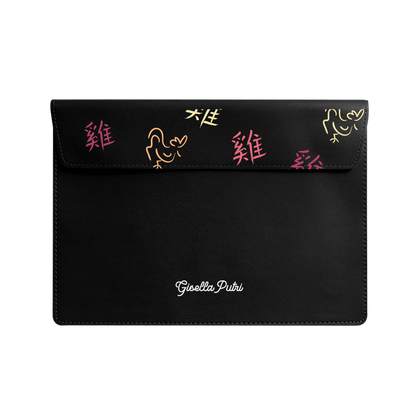 Vegan Leather Sleeve - Rooster (Chinese Zodiac / Shio)
