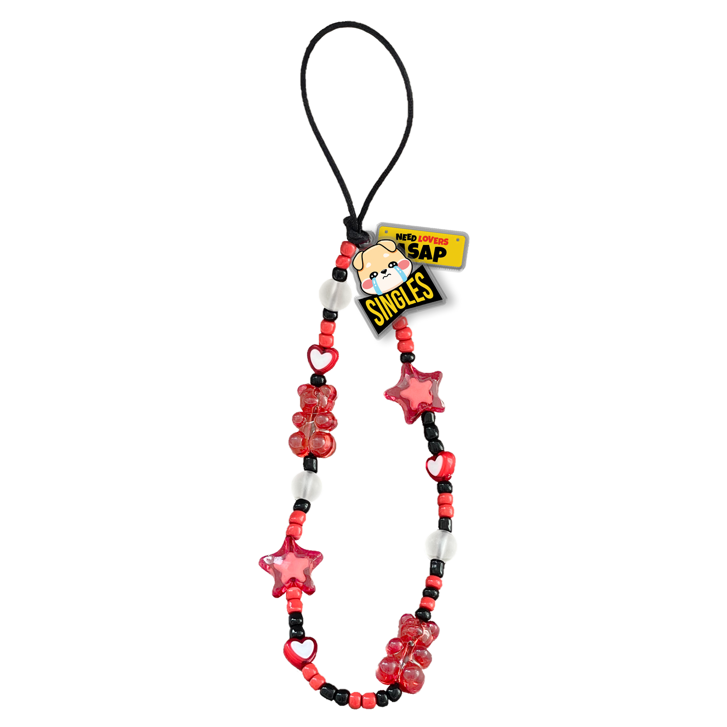 Beaded Strap with Acrylic Charm  - Singles