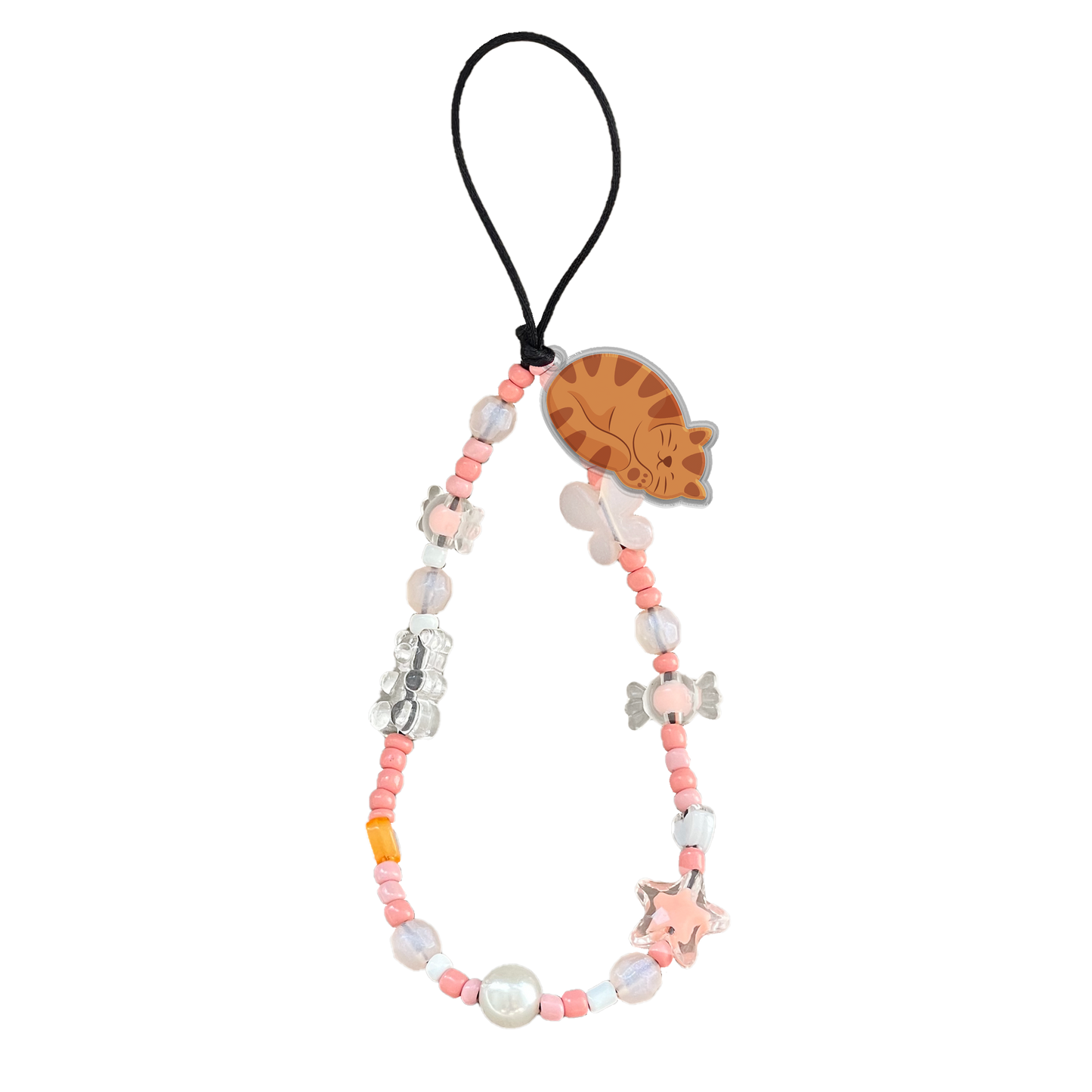 Beaded Strap with Acrylic Charm  - Sleepy Autumn