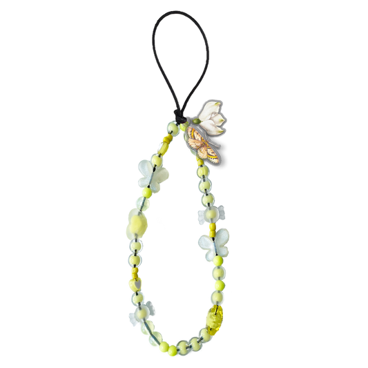 Beaded Strap with Acrylic Charm  - Sunny