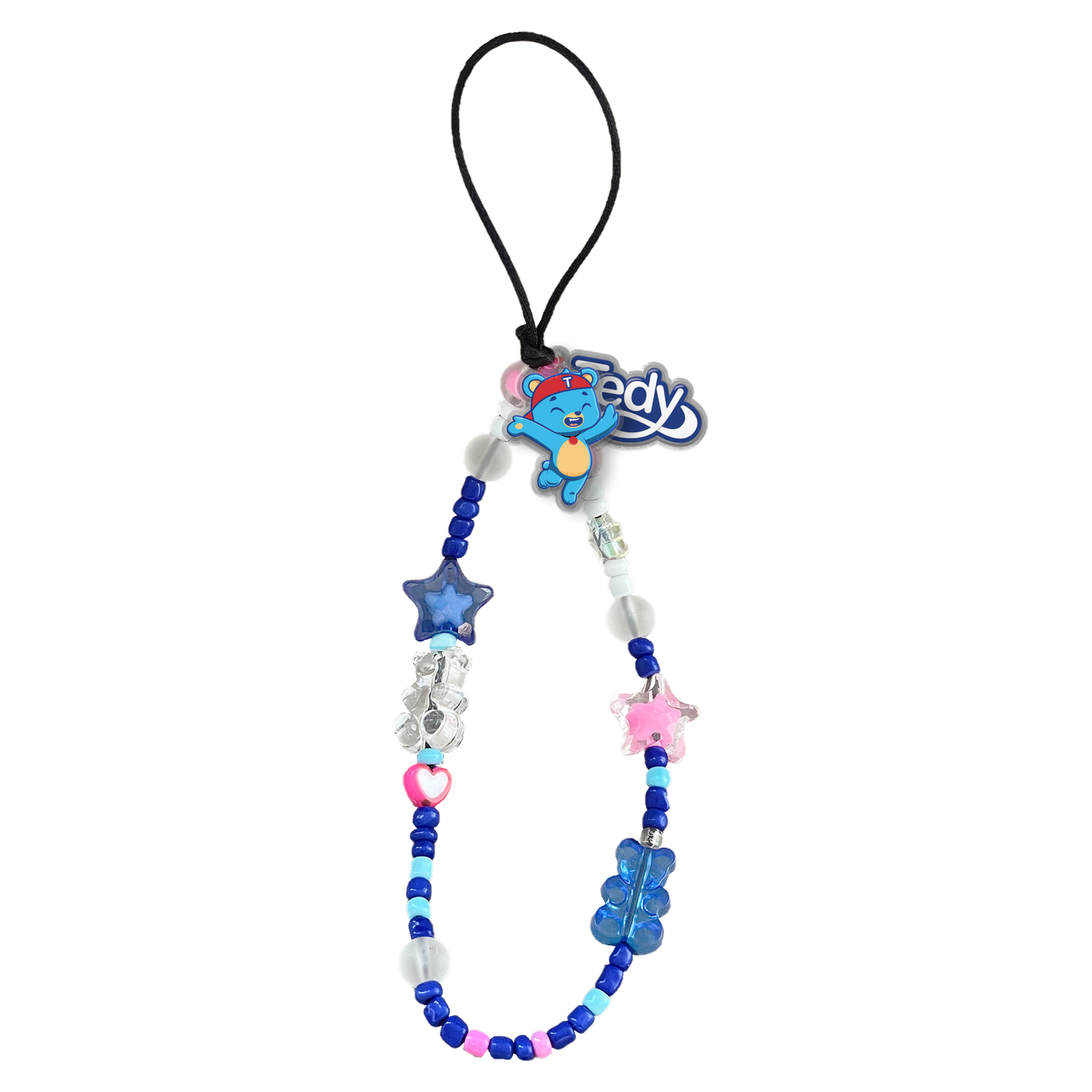 Beaded Strap with Acrylic Charm  - Tedy