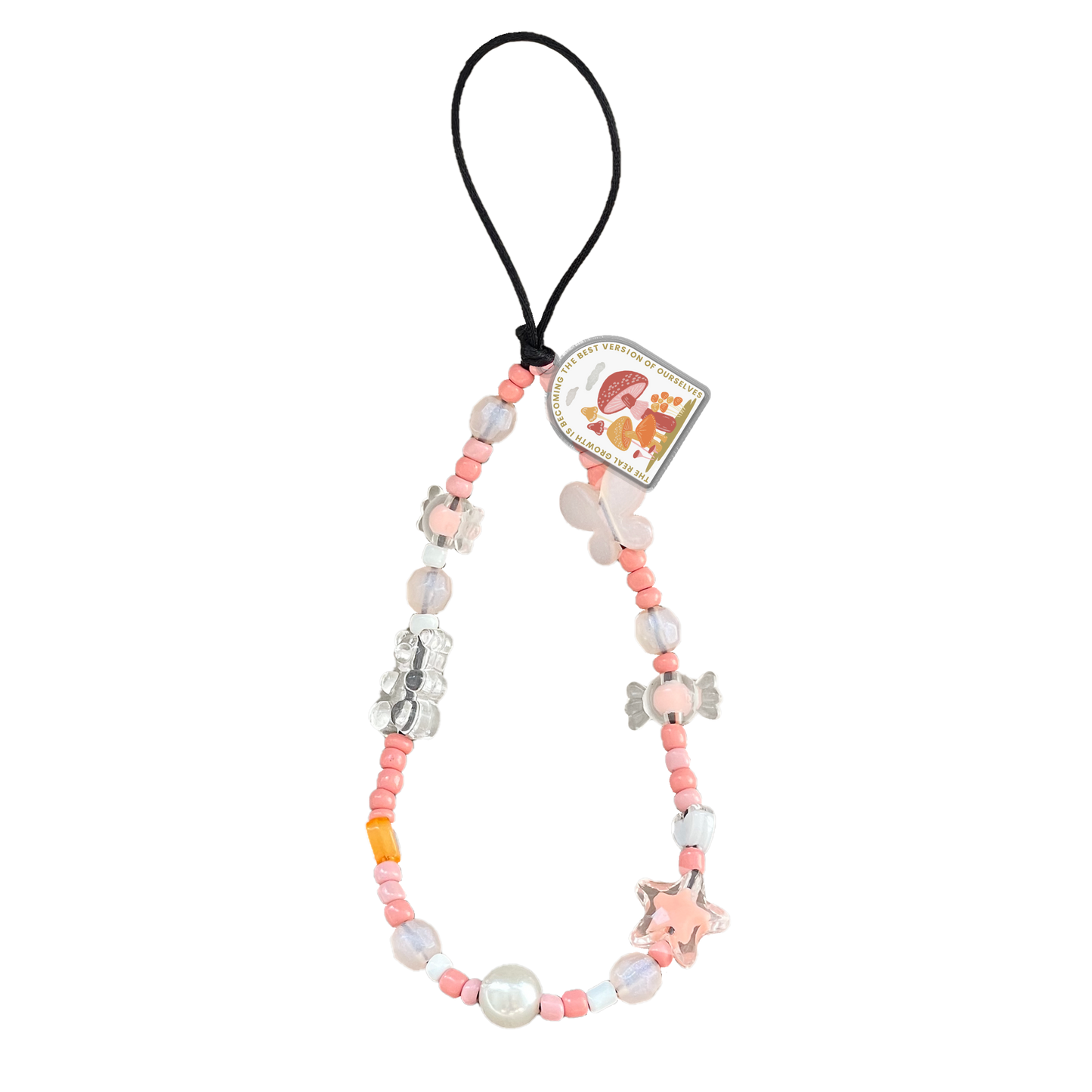 Beaded Strap with Acrylic Charm  - The Real Growth