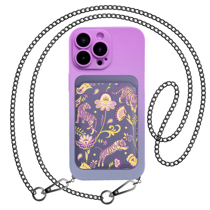 iPhone Magnetic Wallet Silicone Case - Tiger & Floral 4.0