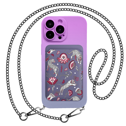 iPhone Magnetic Wallet Silicone Case - Tiger & Floral 6.0