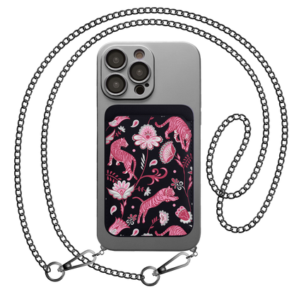 iPhone Magnetic Wallet Silicone Case - Tiger & Floral 7.0