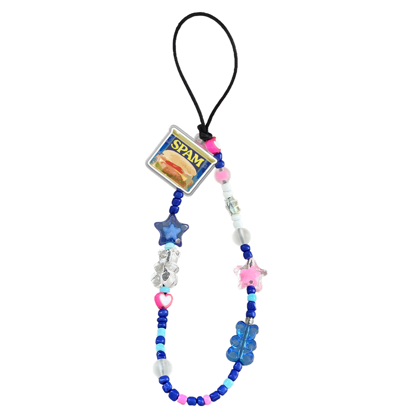 Beaded Strap with Acrylic Charm  - Tinned Food