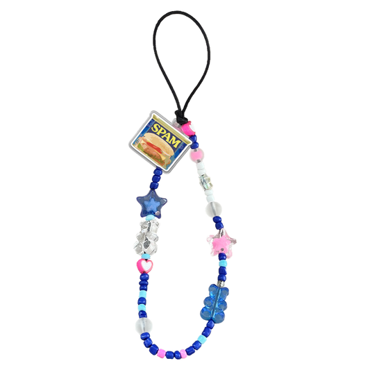 Beaded Strap with Acrylic Charm  - Tinned Food