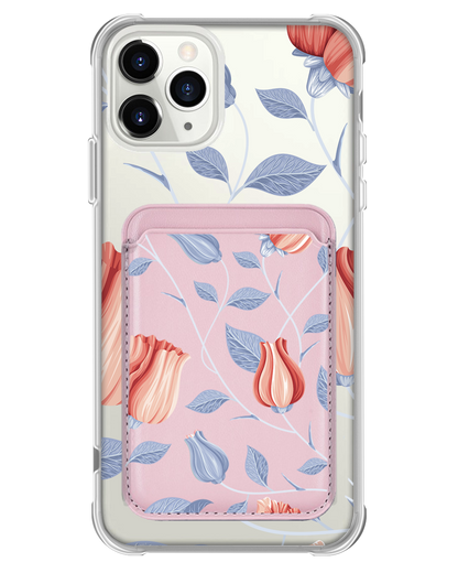 iPhone Magnetic Wallet Case - Red Tulips