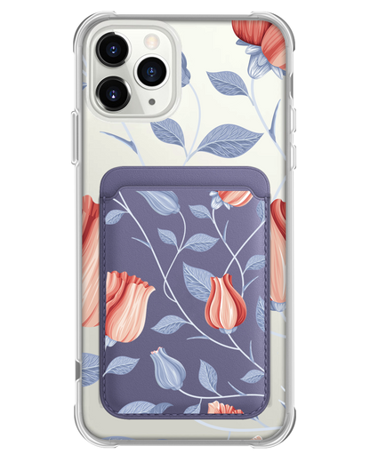 iPhone Magnetic Wallet Case - Red Tulips