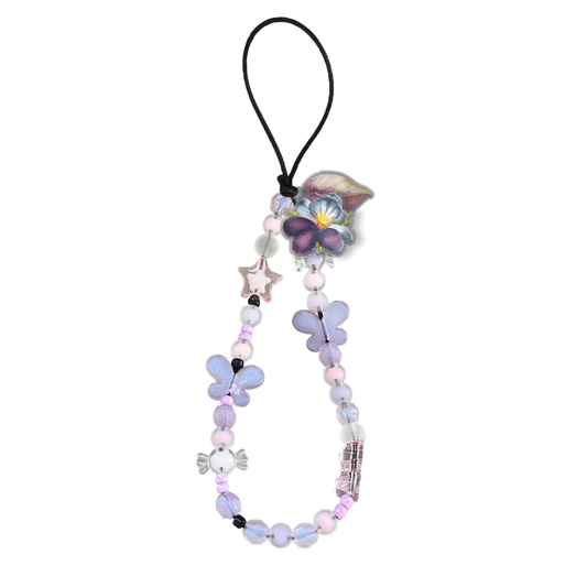 Beaded Strap with Acrylic Charm  - Violetta