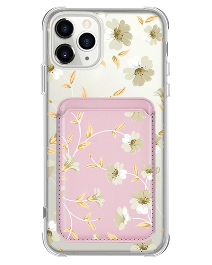 iPhone Magnetic Wallet Case - White Magnolia