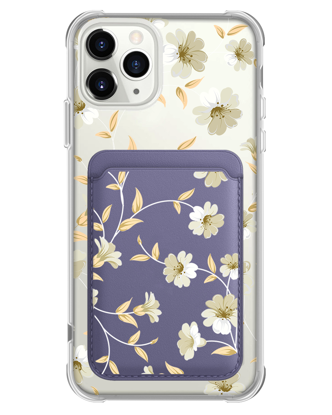 iPhone Magnetic Wallet Case - White Magnolia