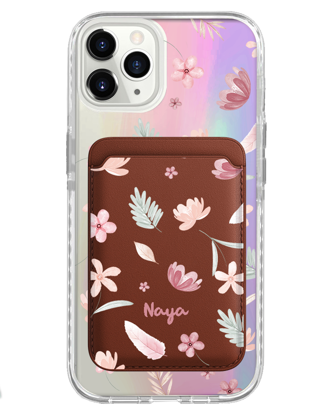 iPhone Magnetic Wallet Holo Case - Wild Flower