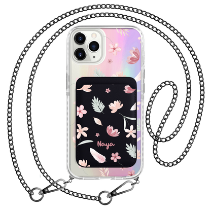 iPhone Magnetic Wallet Holo Case - Wild Flower
