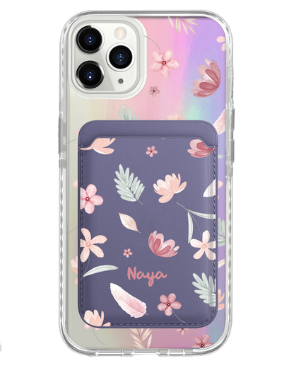 iPhone Magnetic Wallet Holo Case - Wild Flower