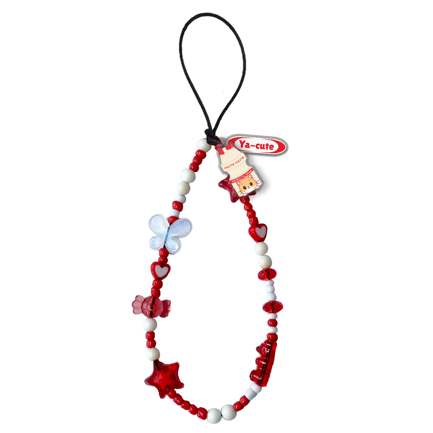 Beaded Strap with Acrylic Charm  - Yacute Cat