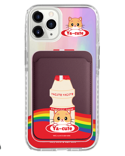 iPhone Magnetic Wallet Holo Case - Yacute Cat