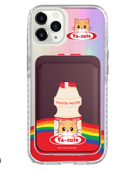 iPhone Magnetic Wallet Holo Case - Yacute Cat