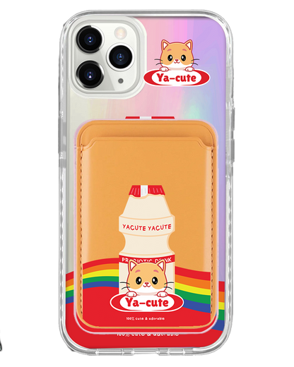 iPhone Magnetic Wallet Holo Case - Yacute Cat