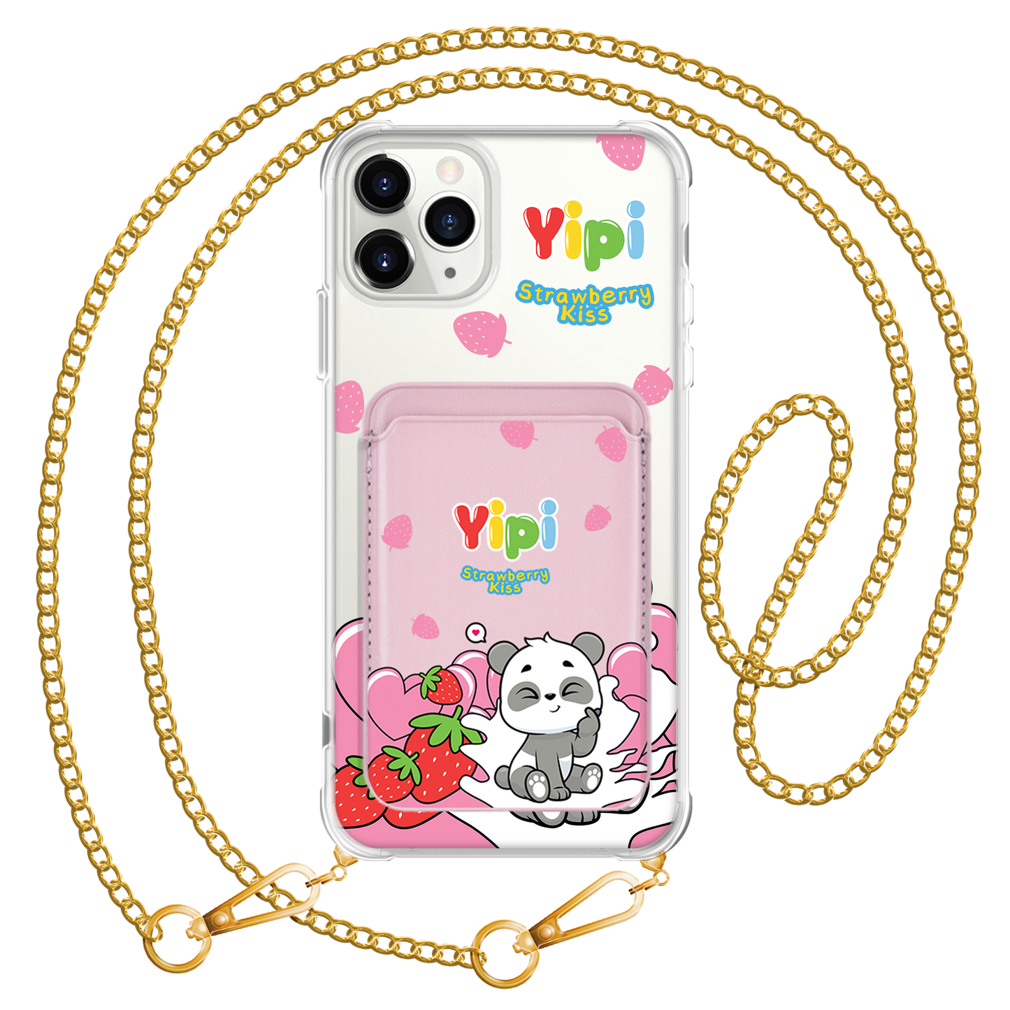 iPhone Magnetic Wallet Case - Yipi Strawberry Kiss